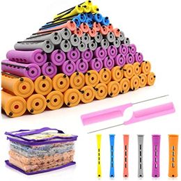 Hair Rollers 120Pcs Hair Perm Rods Set 6 size Plastic Hair Cold Wave Rods Heatless Perming Rods Hair Curlers Rollers with Pintail Comb 230505