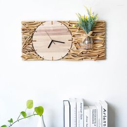 Wall Clocks Handmade Rustic Solid Wood Clock Living Room Home Unique Modern Minimalist Creative Horloge Murale Crafts