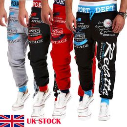 Mens Pants Hip Hop Casual Jogging Letter Print Sport Gym Fitness Slim Fit Baggy Trousers Sportwear Sweatpants Jogger Tracksuit 230504