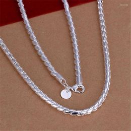 Chains Fine 4MM Twisted Rope Chain 925 Sterling Silver Necklace For Woman Men's Holiday Gifts Party Wedding Jewellery