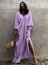 Casual Dresses Beach For Women 2023 Solid Color Blouse Seaside Holiday Long Skirt Loose Bikini Swimsuit Robe Outerwear