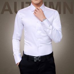 Men's Casual Shirts Plus Size 5XL New Men's Luxury Shirts Wedding Dress Long Sleeve Shirt Silk Tuxedo Shirt Men Mercerized Cotton Shirt 230505