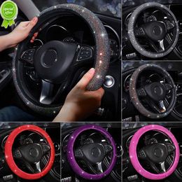 New Car Steering Wheel Cover Colourful Hot Stamping Luxury Crystal Rhinestone Car Cover Steering-Wheel Accessories Interior for Women