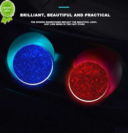 New Car LED Coaster Luminous Light Mat with Light Sensor Vibration Cup Pad Decoration Bling Universal Car Accessories for Girls