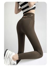 Women's Leggings Women Shark Skin Leggings Outwear Spring Autumn Cross High Waist Booty Lifting Sex Tight Slim Yoga Pants Female Clothes S075 230505