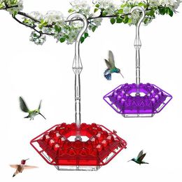 Feeding 1Pcs Hanging Hexagonal Hummingbird Feeder With Hook Unique Filling System Feeding Stations Hummingbird Drinker Bird Feeder