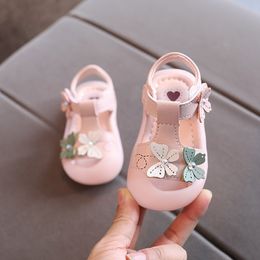 Sandals Sandals for girls floral Baby Sandals Girls Baby Princess Soft Bottom sandals summer Children Closed Toe Toddler Shoe 230505