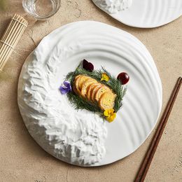Plates Ceramic Tableware Western-style Flat Plate Special-shaped El Advanced Sense Of Artistic Conception Cold Dishes Set