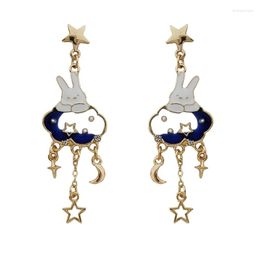 Stud Earrings 6 Pair /lot Fashion Jewelry Metal Enamel Cloud For Women
