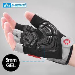 Sports Gloves INBIKE Shockproof GEL Pad Cycling Gloves Half Finger Sport Gloves Men Women Summer Bicycle Gym Fitness Gloves MTB Gloves IF239 230505