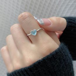Cluster Rings 925 Sterling Silver 14K Gold Plated Heart Charm Moonstone Ring Fashion Luxury Vintage Design Trendy Jewelry For Women Gift