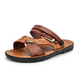 Sandals Men Sandals Summer Fashion Man Beach Leather Sandals Luxury Sandals Men Outdoor Beach Casual Shoes Male Sandals 230504