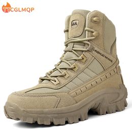 Safety Shoes Winter Footwear Military Tactical Mens Boots Special Force Leather Desert Combat Ankle Boot Army Men's Shoes Plus Size 230505