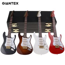 Decorative Objects Figurines Mini Electric Guitar Wooden Miniature Model Musical Instrument Decoration Gift Decor For Bedroom Living Room U2701 230504