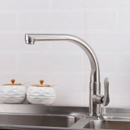 Kitchen Faucets Brass Bathroom Basin Brushed Nickle Deck Mount Single Handle Hole Bath Mixer Tap Cold And Water Faucet