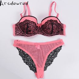 Bras Sets Underwire Bra Three Quarters3/4 Cup Sexy Bra Set New Women Plus Size Push Up Underwear And Panty BCD Cup For Female 230505