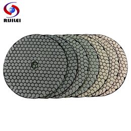 Polijstpads 7PCS/Set 8 Inch Diamond Dry Polishing Pad Sharp Flexible 200mm Polishing Pads For Granite Marble Stone Concrete Sanding Disc