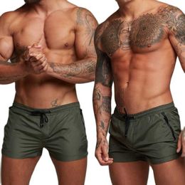 Men's Shorts 5 inches Compression Tight Men Beach Exercise Quick Dry Shorts With zip Pocket Solid Boxer Shorts for Gym Fitness P230505