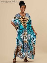 Women's Swimwear Beach Dresses Africa Printed Kaftans for Women Plus Size Robe Swimsuit Cover Up Bathing Suits Holiday Beachwear Dropshipping T230505
