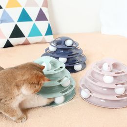 Toys 4 Levels Pet Cat Tower Cat Toy Tumbler Training Amusement Plate Kitten Tower Tracks Disc Cat Intelligence Pet Toy