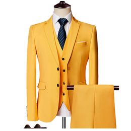 Men's Suits Blazers Mens Formal Yellow White Green Red Pink Suit Sets Fashion Business Casual Banquet Men Wedding Suits Plus Size 6XL 5XL 230505