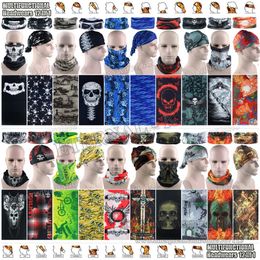 10pcs lot Various Fashion SKulls Designs Microfiber Mmotorcycle Bandana Multifunctional Seamless Headwear Headband Cycling Face Sh242n