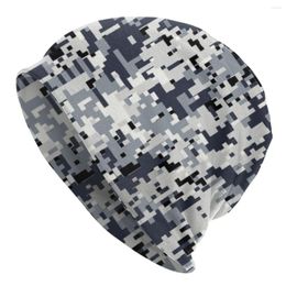 Berets Urban Style Digital Camo Skullies Beanies Caps Unisex Trend Winter Warm Knitted Hat Adult Army Tactical Camouflage Bonnet Hats