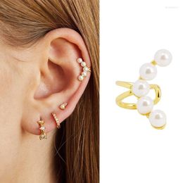 Stud Earrings 2023 Fashion Women Elegant Freshwater Pearl Ear Clips Sexy Party Nature Copper No Hole Clip Accessories