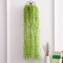 Decorative Flowers 100cm Artificial Rattan Indoor Outdoor Classic Willow Vine Plastic Hanging Garden Simulation Leaf DIY Home Decor