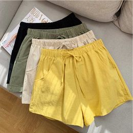 Women's Shorts Casual Linen Shorts Women Gym Workout Shorts Cotton Short Pants High Waisted Black Ladies Short Femme Women Shorts Sport Femme Z0505