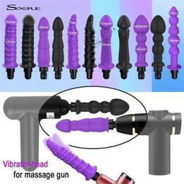 Sex Toy Massager Massage Gun Heads Vibration Penis Adult Toys Silicone Head Vibrat for Fascia Percussion Vibrators Female Man