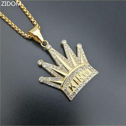 Pendant Necklaces Arrived Men Hip Hop 316L Stainless Steel King Of Crown Fashion Hiphop Necklace Jewellery Gifts