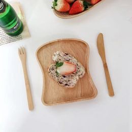 Plates Ins Wind Breakfast Plate A Piece Of Toast Children'S Direct Supply Rubber Wooden Pallet Bread Shape