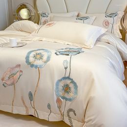 Bedding Sets Chinese Style Set Luxury Egyptian Cotton Embroidery Double Duvet Cover Pure Bed Sheets And Pillowcases