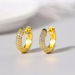 Stud Earrings Cubic Zirconia Bling Iced Out Earring Gold Plating For Men Women Hip Hop Luxury Jewellery Gifts Wholesale