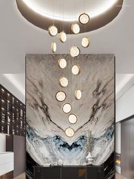 Pendant Lamps Crystal Chandelier Villa DIY Modelling Stair Light LED El Lobby Custom Home Ceiling Bedroom