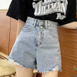 Women's Shorts Shorts for Women 2023 Summer Biker Jean Shorts High Waist Wide Leg Loose Ins Korean Version Thin Net Red Thin Aword Hot Pants Z0505