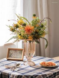 Vases Bridal Bouquet Lighting Luxury High-grade Dining Table Living Room Filigree Flower Decoration Set Accessories