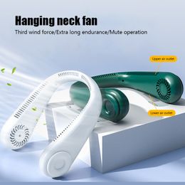 4000MAH Bladeless Neck Cooler Portable Neck Fan USB Rechargeable Electric Mini Hanging Neck Fan Ventilador Neckband Wearable Air Cooling Fans For Sport Kitchen