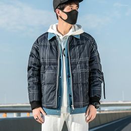 Men's Down 2023 Brand Jacket Korean Casual Warm White Duck Coat Male Clothes Fashion Parka LW2230