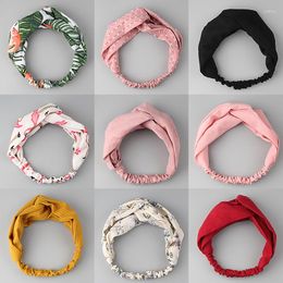 Hair Accessories Women For Suede Headband Fashion Cross Knotted Bow Chiffon Floral Elastic Force Band Girl Korea Headdress