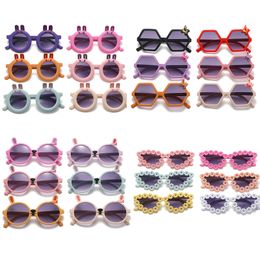 Adorável crianças engraçadas Kids Bunny Ear Sunglasses Bunny Bear Flor Bow Multi Styles Birthday Birthday Photo Sunglasses 4 Style Group Style