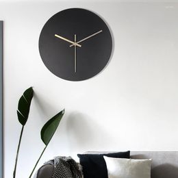 Wall Clocks Modern Northern Europe Minimalist Living Room Clock Metal Black Without Digital Household Circular Individual