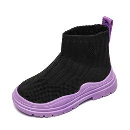 Athletic Kids Shoes Sneakers Basketball Child Spring Summer Girls High-Top Mesh Breathable Fashion Socks E3997