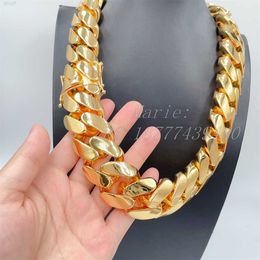 Gioielli Hip Hop Stile di moda Collana di lusso e pesante Collana cubana super grande Catena a maglie cubane con culo grosso Miami Cuban Link