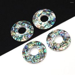 Pendant Necklaces Natural Abalone Shell Ring Shape Single Side 40mm Production Quality Elegant Women Fashion Jewelry DIY Necklace Earrings