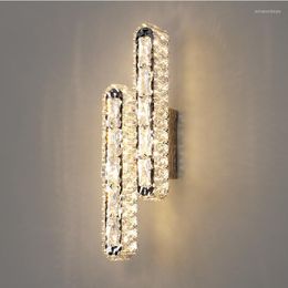 Wall Lamp Crystal Sconces Modern Simple Living Room Decoration Lighting Aisle LED Bedroom Bedside Lamps 110v220v
