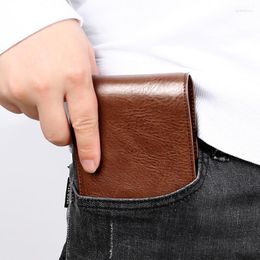 Wallets Men's Genuine Leather Holders Retro Business Cards Wallet Men Short Purses Money Bag
