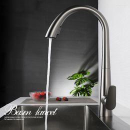 Kitchen Faucets Gun Grey Pull-out Faucet And Cold Mixer Water Tap Washbasin Sink Rotatable Retractable Black White