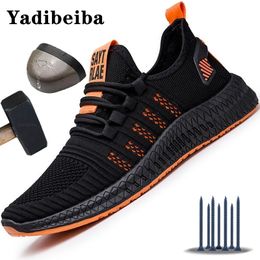 Safety Shoes Work Safety Shoes Summer Breathable Men Air Cushion Work Protective Shoes Sneakers Anti-Puncture Work Shoes Male Steel Toe Shoes 230505